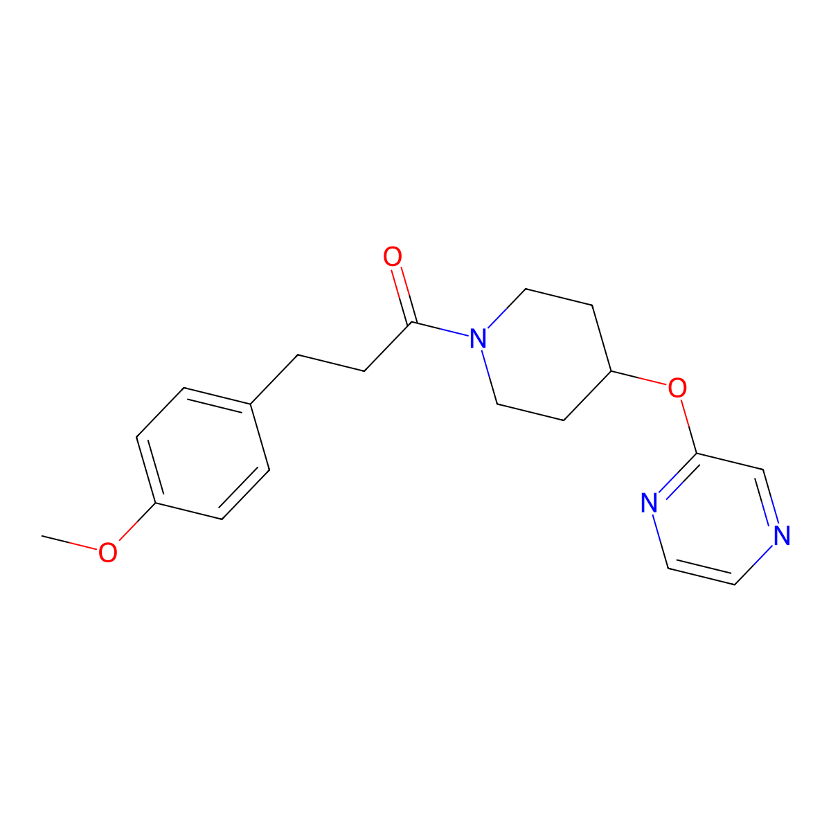 3-(4-Methoxyphenyl)-1-[4-(pyrazin-2-yloxy)piperidin-1-YL]propan-1-one molecular structure, CAS 1421441-47-5