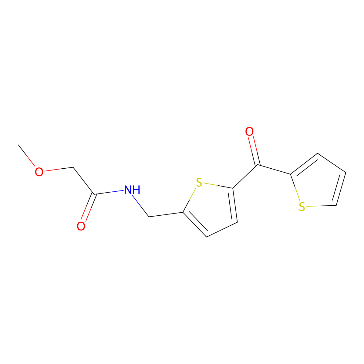 2-Methoxy-N-{[5-(thiophene-2-carbonyl)thiophen-2-YL]methyl}acetamide molecular structure, CAS 1421441-56-6