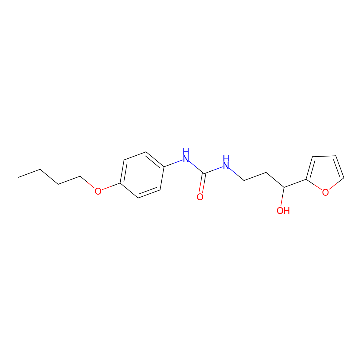 1-(4-Butoxyphenyl)-3-[3-(furan-2-YL)-3-hydroxypropyl]urea molecular structure, CAS 1421441-66-8