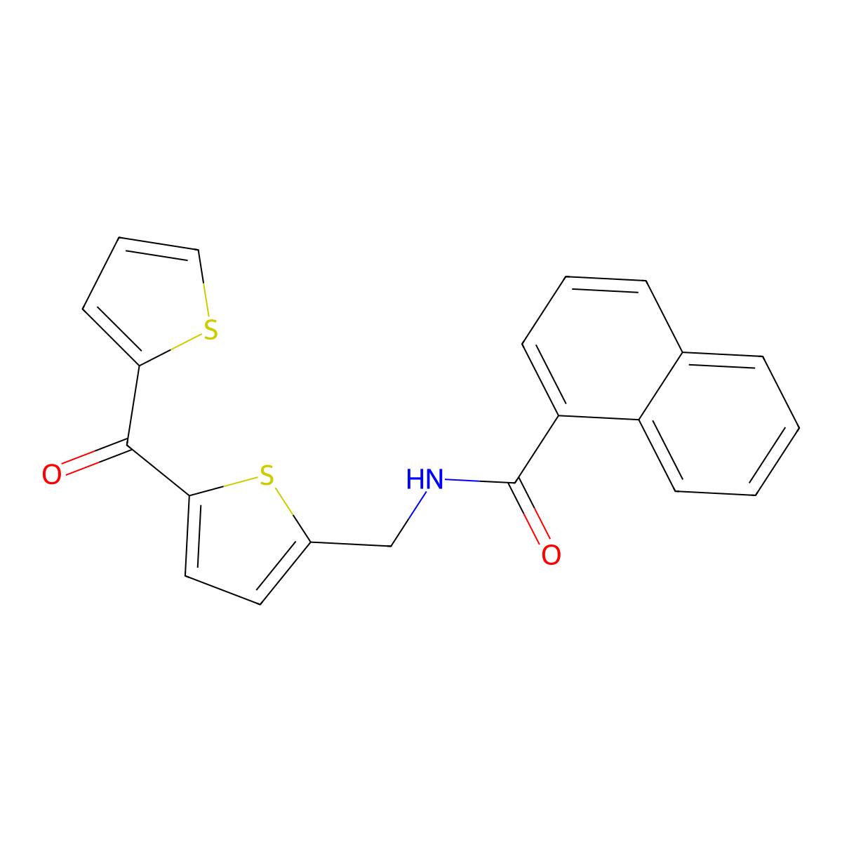 N-{[5-(Thiophene-2-carbonyl)thiophen-2-YL]methyl}naphthalene-1-carboxamide molecular structure, CAS 1421441-67-9
