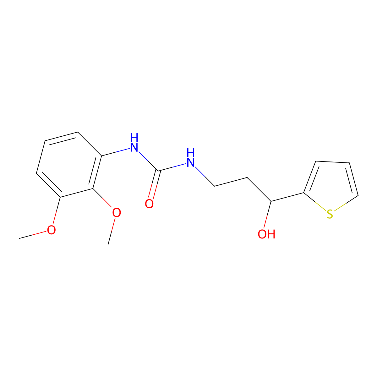 1-(2,3-Dimethoxyphenyl)-3-[3-hydroxy-3-(thiophen-2-YL)propyl]urea molecular structure, CAS 1421441-69-1