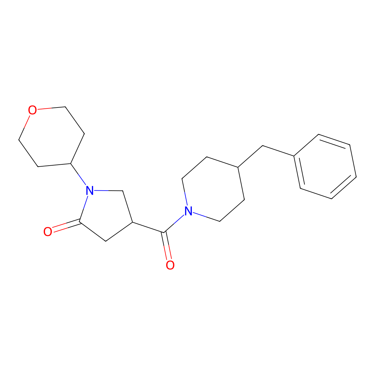4-(4-Benzylpiperidine-1-carbonyl)-1-(oxan-4-YL)pyrrolidin-2-one molecular structure, CAS 1421441-70-4