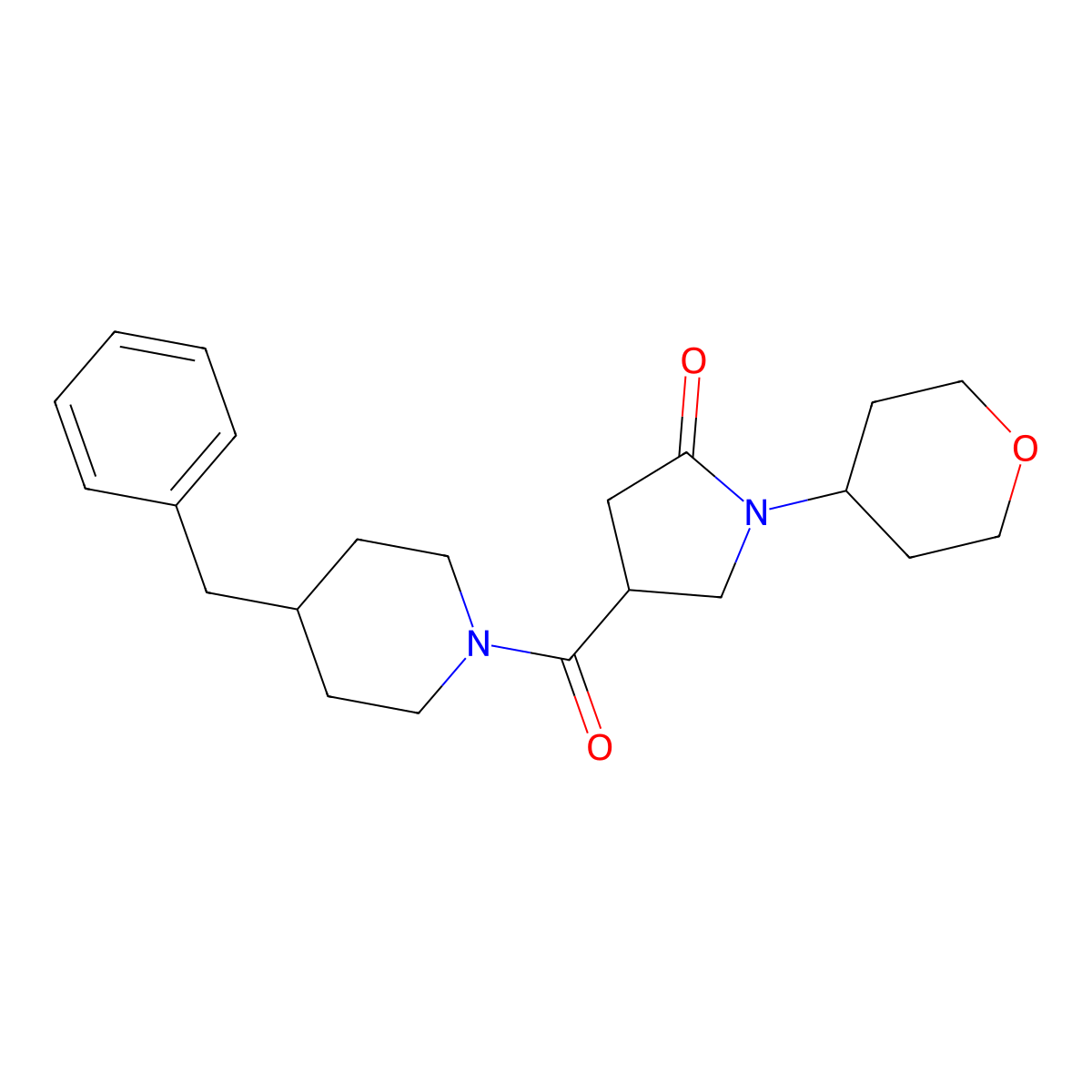 4-(4-Benzylpiperidine-1-carbonyl)-1-(oxan-4-YL)pyrrolidin-2-one molecular structure, CAS 1421441-70-4