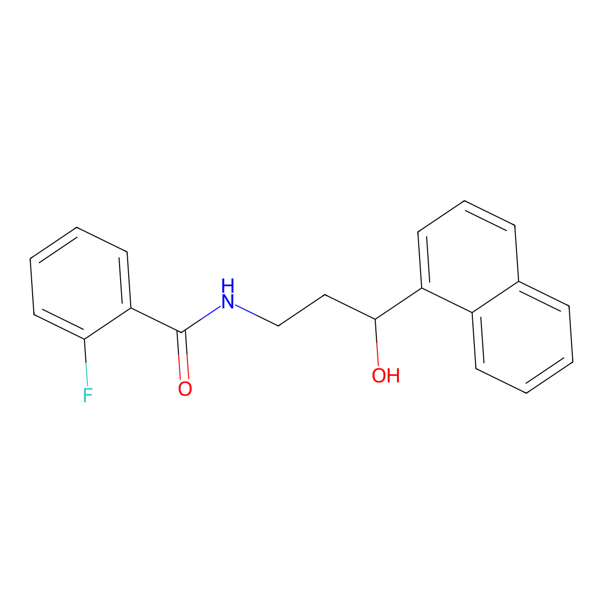 2-Fluoro-N-[3-hydroxy-3-(naphthalen-1-YL)propyl]benzamide molecular structure, CAS 1421441-76-0