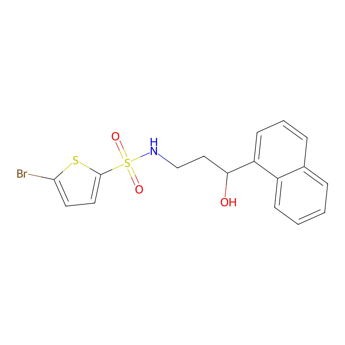 5-Bromo-N-[3-hydroxy-3-(naphthalen-1-YL)propyl]thiophene-2-sulfonamide molecular structure, CAS 1421441-89-5