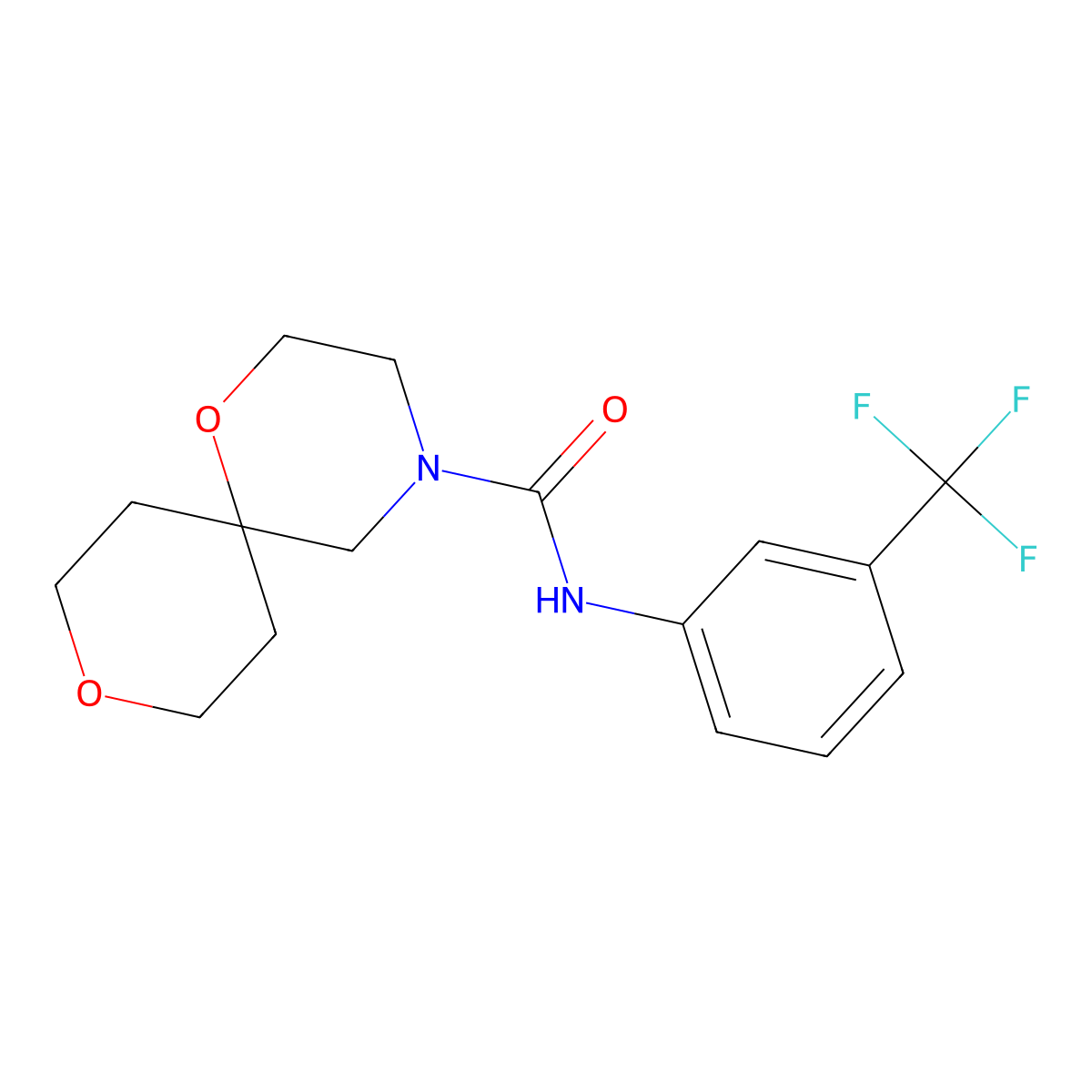 N-[3-(Trifluoromethyl)phenyl]-1,9-dioxa-4-azaspiro[5.5]undecane-4-carboxamide molecular structure, CAS 1421441-91-9
