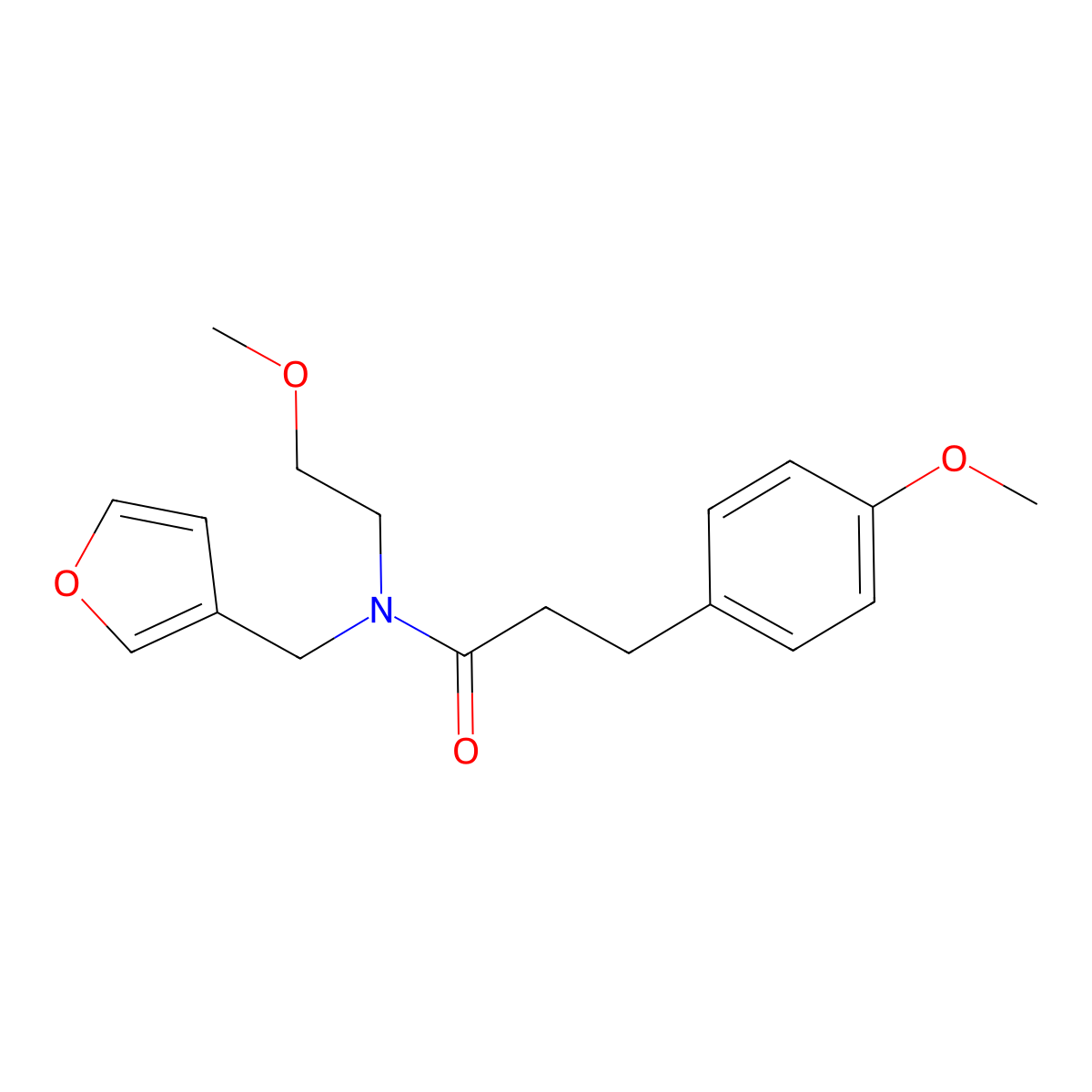 N-(furan-3-ylmethyl)-N-(2-methoxyethyl)-3-(4-methoxyphenyl)propanamide molecular structure, CAS 1421442-03-6