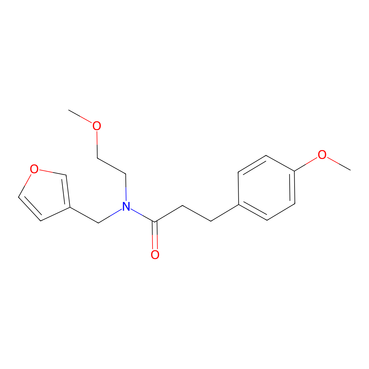 N-(furan-3-ylmethyl)-N-(2-methoxyethyl)-3-(4-methoxyphenyl)propanamide molecular structure, CAS 1421442-03-6