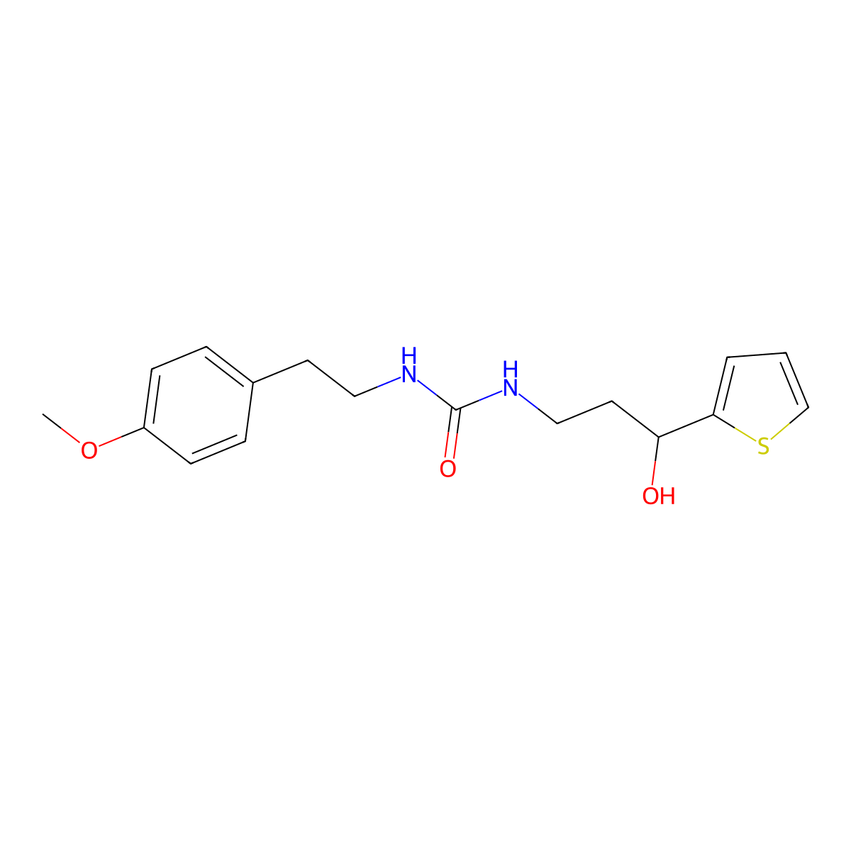 1-(3-Hydroxy-3-(thiophen-2-yl)propyl)-3-(4-methoxyphenethyl)urea molecular structure, CAS 1421442-20-7