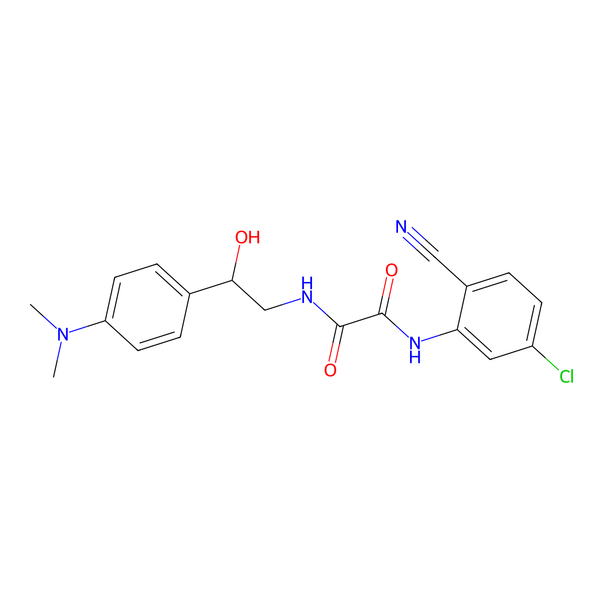 N1-(5-chloro-2-cyanophenyl)-N2-(2-(4-(dimethylamino)phenyl)-2-hydroxyethyl)oxalamide molecular structure, CAS 1421442-23-0
