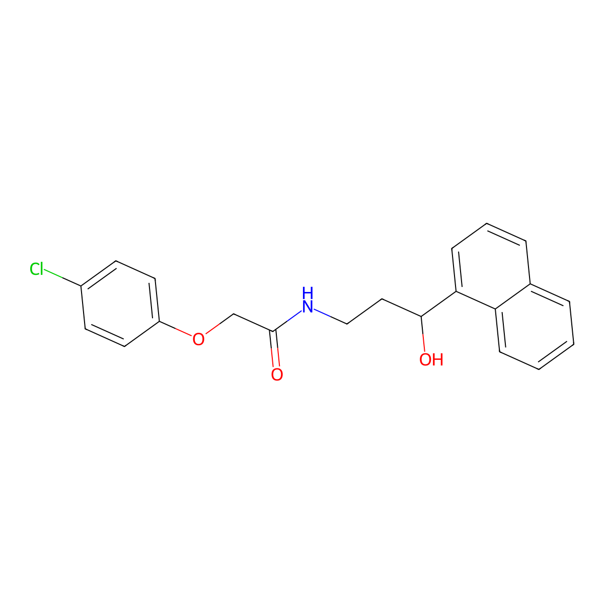 2-(4-Chlorophenoxy)-N-[3-hydroxy-3-(naphthalen-1-YL)propyl]acetamide molecular structure, CAS 1421442-28-5