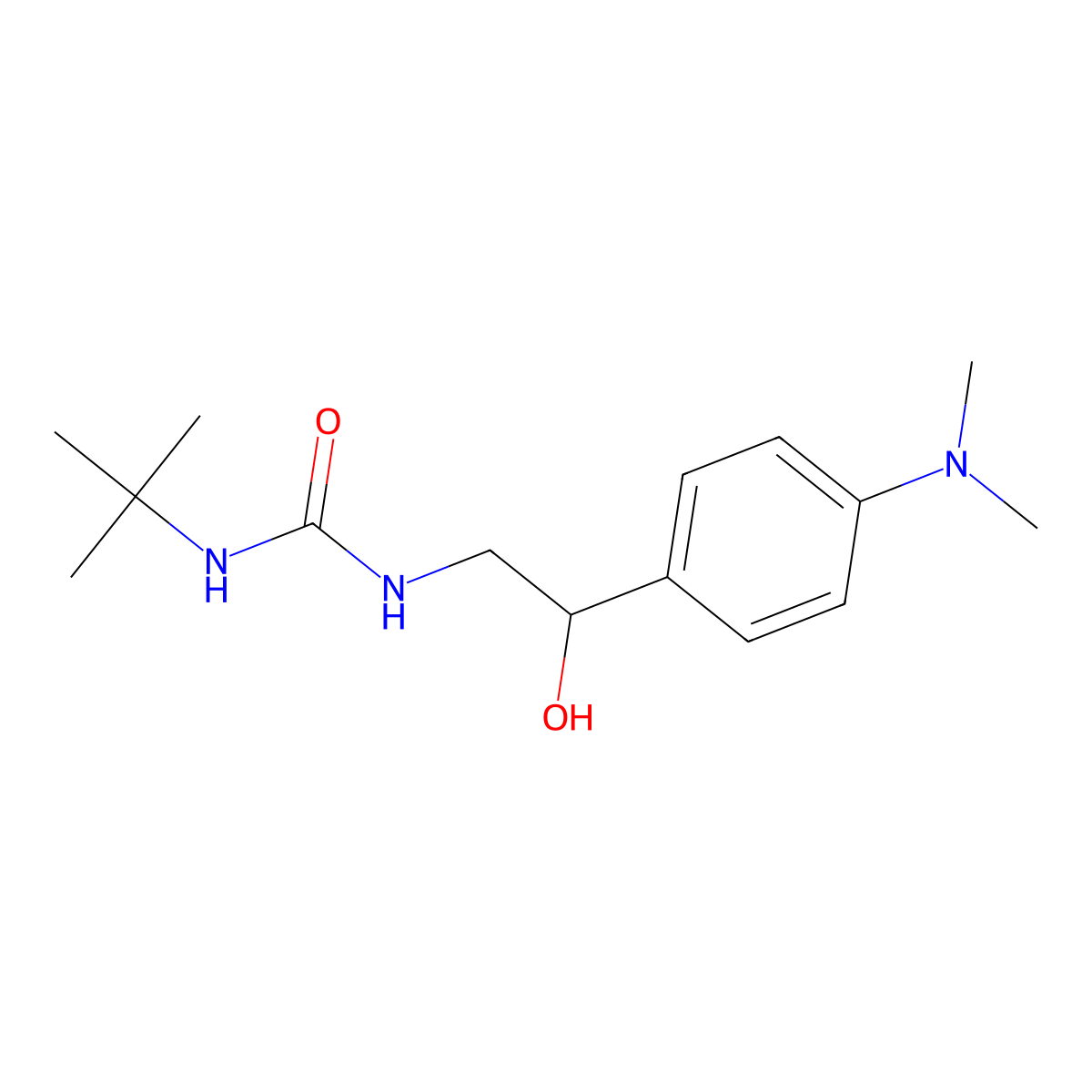 1-(Tert-butyl)-3-(2-(4-(dimethylamino)phenyl)-2-hydroxyethyl)urea molecular structure, CAS 1421442-30-9