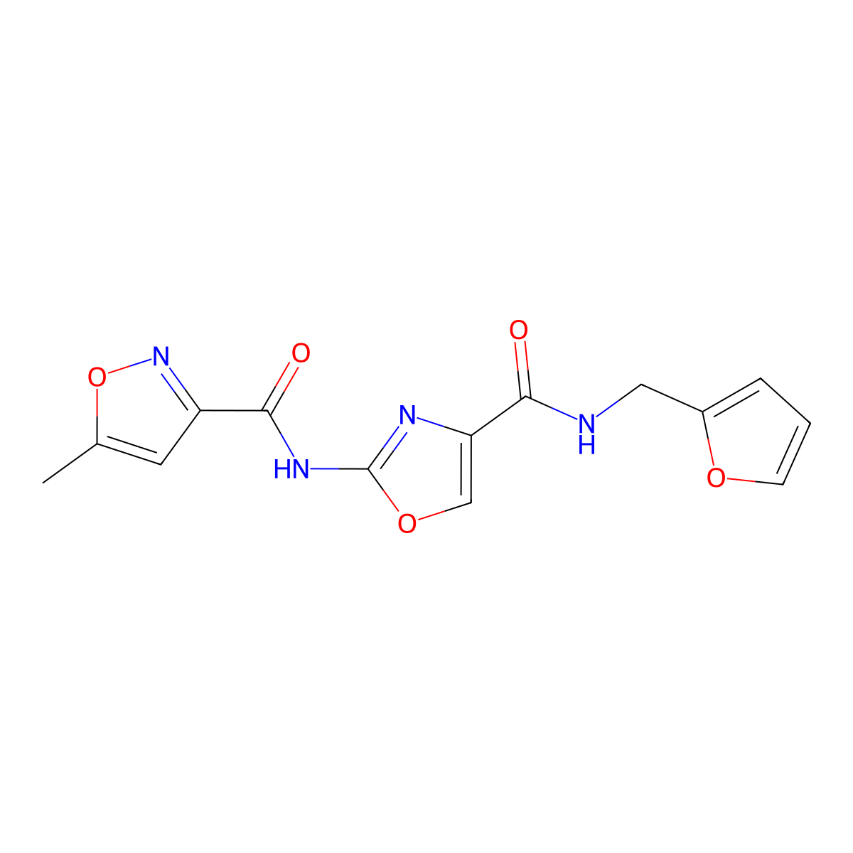 N-(4-((furan-2-ylmethyl)carbamoyl)oxazol-2-yl)-5-methylisoxazole-3-carboxamide molecular structure, CAS 1421442-32-1