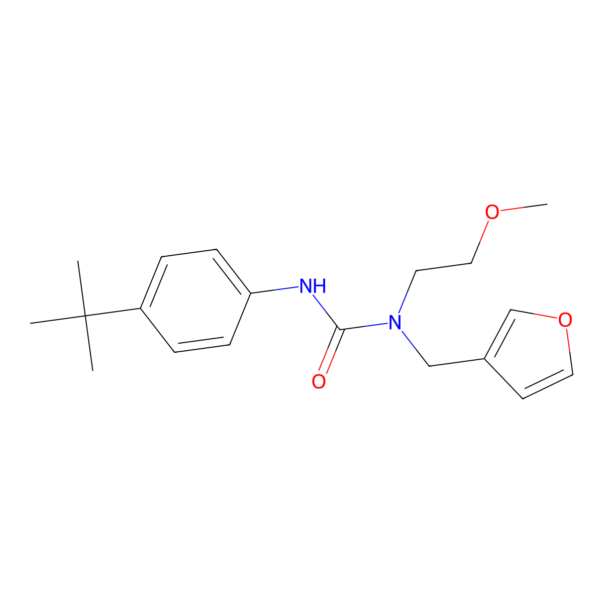 3-(4-(Tert-butyl)phenyl)-1-(furan-3-ylmethyl)-1-(2-methoxyethyl)urea molecular structure, CAS 1421442-33-2