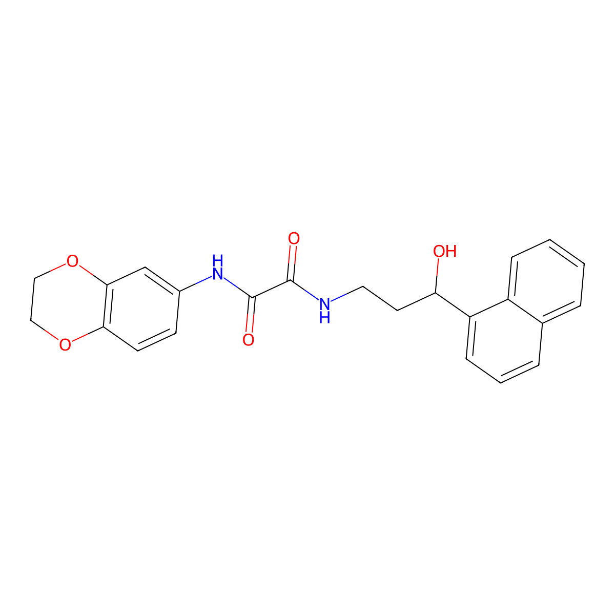 N1-(2,3-dihydrobenzo[b][1,4]dioxin-6-yl)-N2-(3-hydroxy-3-(naphthalen-1-yl)propyl)oxalamide molecular structure, CAS 1421442-42-3