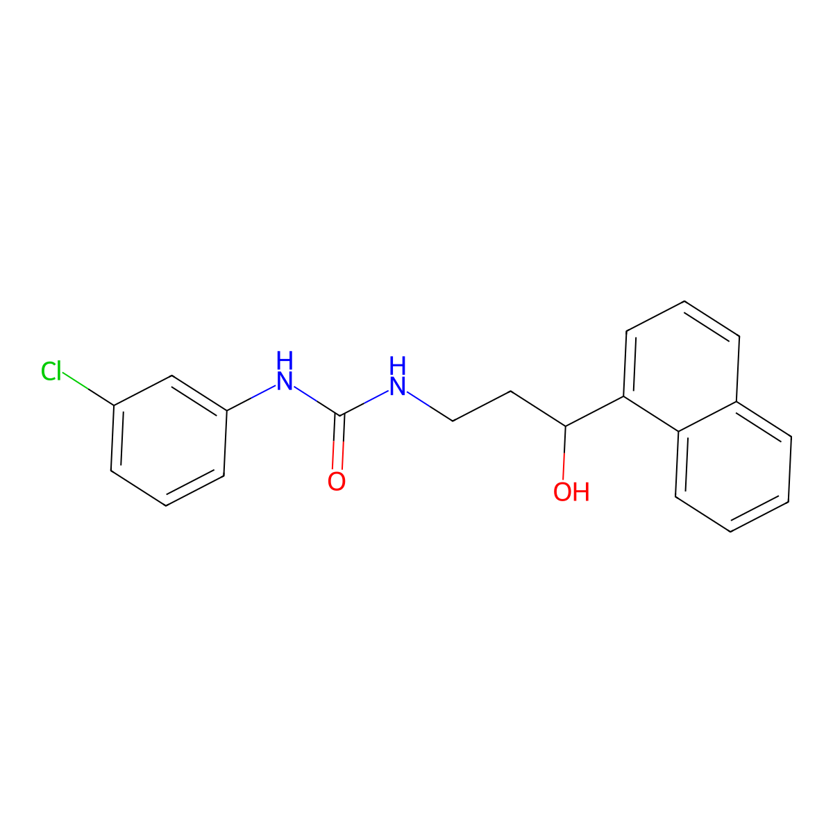 1-(3-Chlorophenyl)-3-(3-hydroxy-3-(naphthalen-1-yl)propyl)urea molecular structure, CAS 1421442-51-4