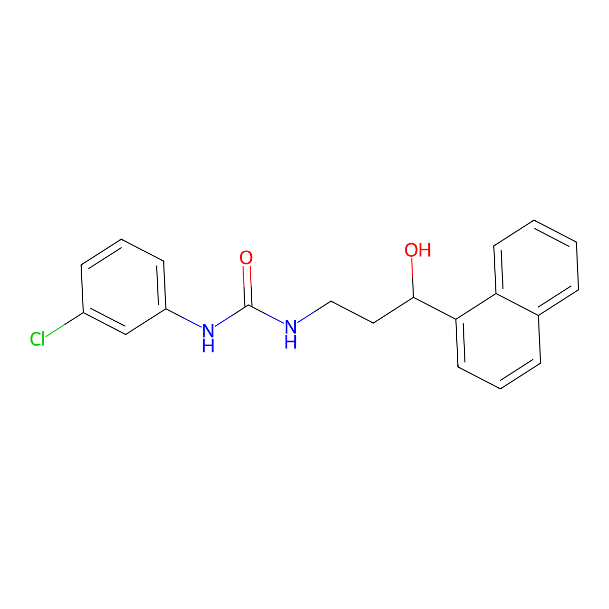 1-(3-Chlorophenyl)-3-(3-hydroxy-3-(naphthalen-1-yl)propyl)urea molecular structure, CAS 1421442-51-4