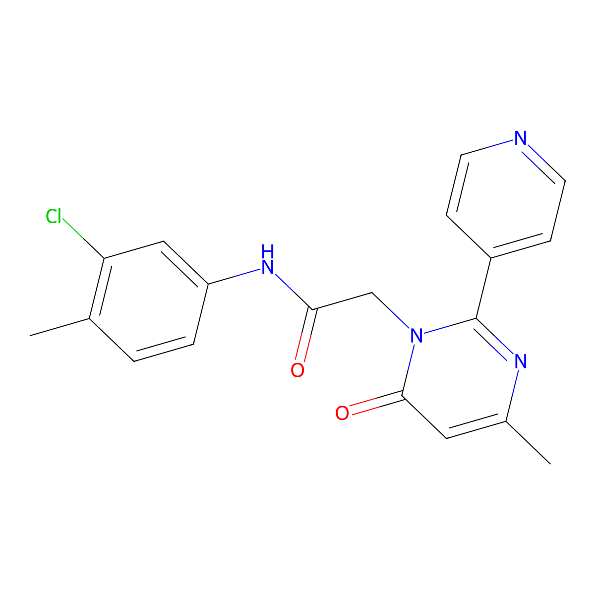 N-(3-chloro-4-methylphenyl)-2-[4-methyl-6-oxo-2-(pyridin-4-yl)-1,6-dihydropyrimidin-1-yl]acetamide molecular structure, CAS 1421442-55-8