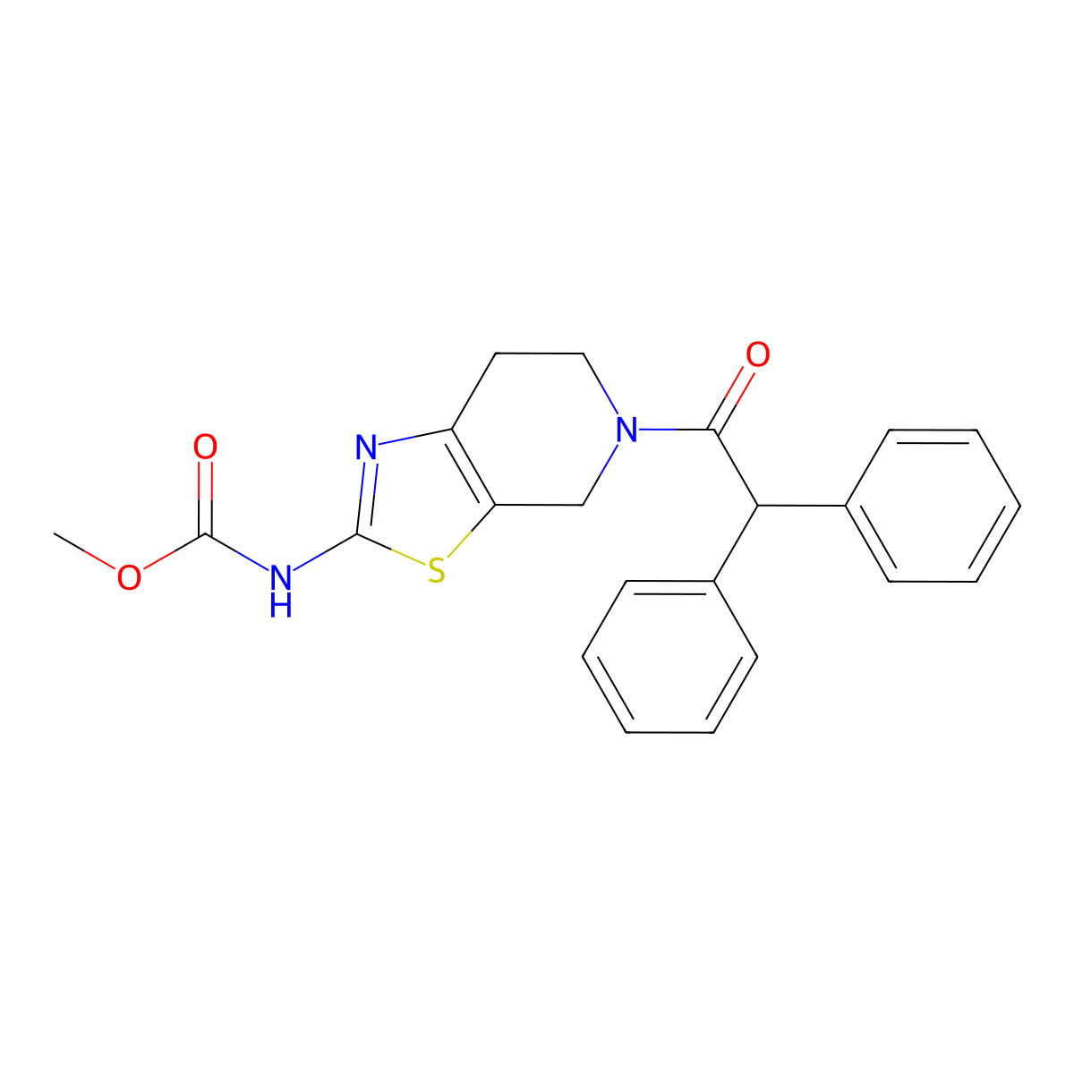 Methyl (5-(2,2-diphenylacetyl)-4,5,6,7-tetrahydrothiazolo[5,4-c]pyridin-2-yl)carbamate molecular structure, CAS 1421442-57-0