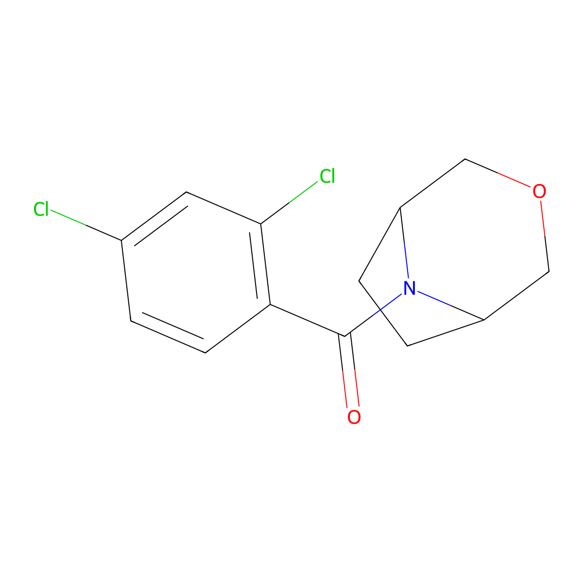 (1R,5S)-3-oxa-8-azabicyclo[3.2.1]octan-8-yl(2,4-dichlorophenyl)methanone molecular structure, CAS 1421442-60-5