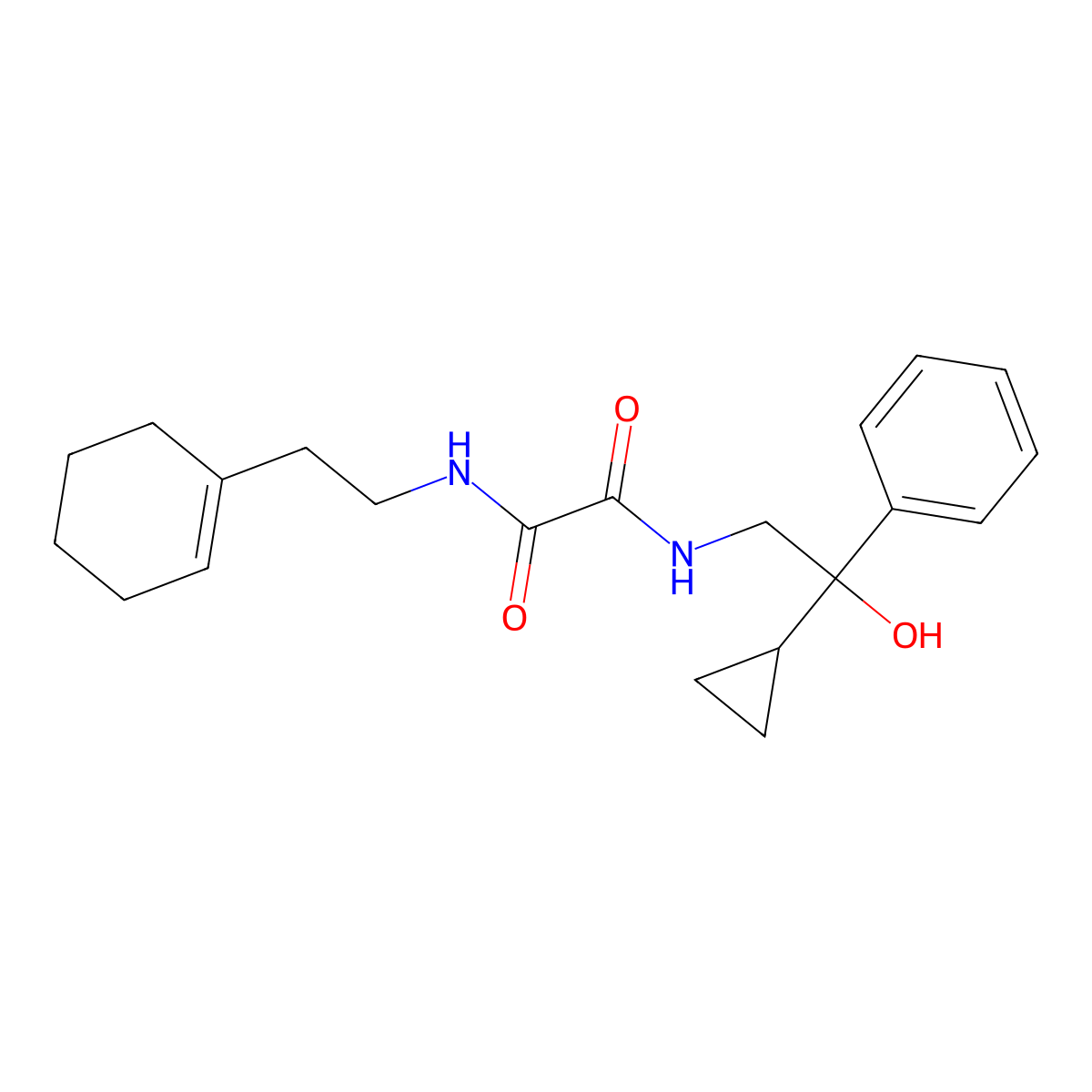 N1-(2-(cyclohex-1-en-1-yl)ethyl)-N2-(2-cyclopropyl-2-hydroxy-2-phenylethyl)oxalamide molecular structure, CAS 1421443-01-7