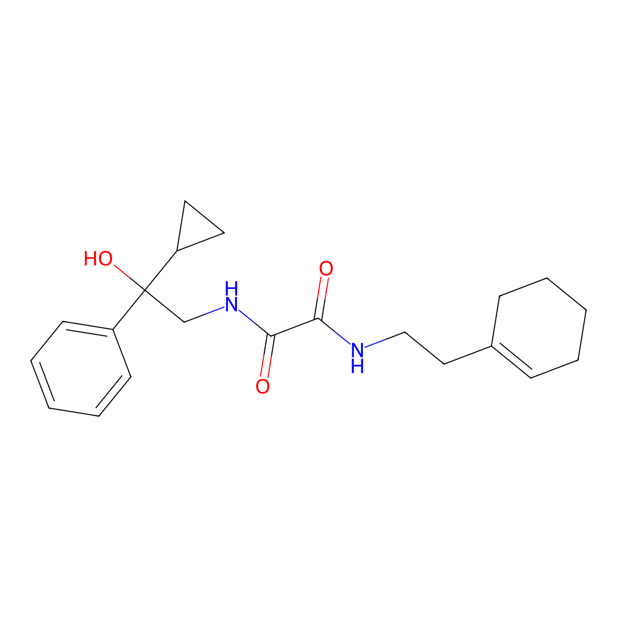 N1-(2-(cyclohex-1-en-1-yl)ethyl)-N2-(2-cyclopropyl-2-hydroxy-2-phenylethyl)oxalamide molecular structure, CAS 1421443-01-7