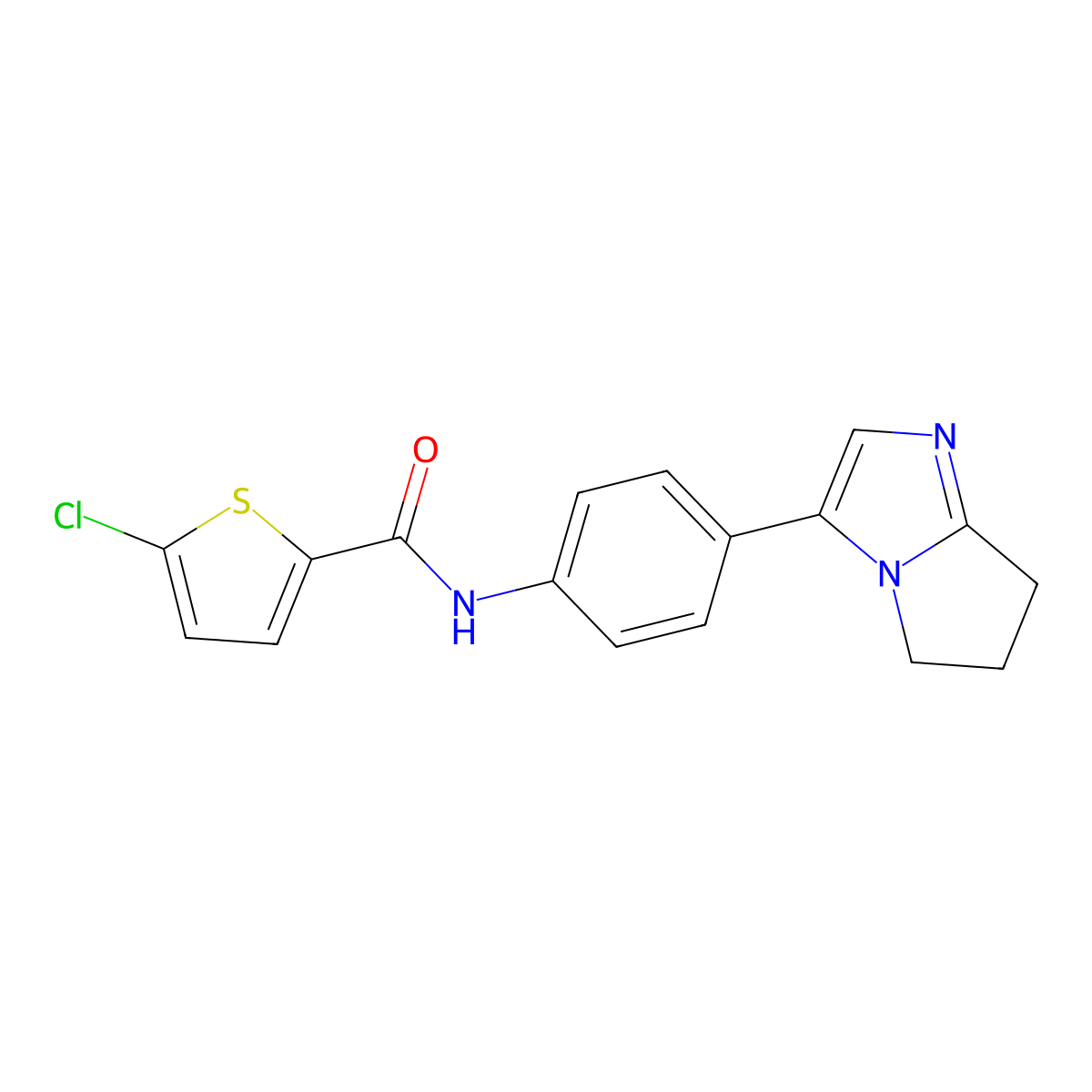 5-chloro-N-(4-(6,7-dihydro-5H-pyrrolo[1,2-a]imidazol-3-yl)phenyl)thiophene-2-carboxamide molecular structure, CAS 1421443-03-9