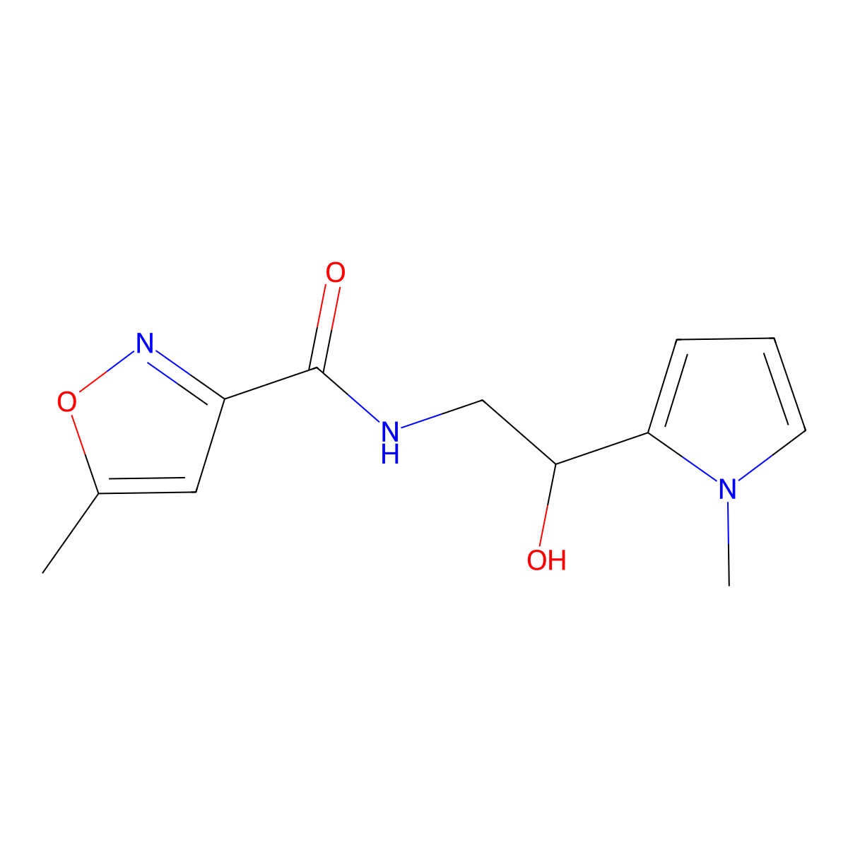 N-[2-hydroxy-2-(1-methyl-1H-pyrrol-2-yl)ethyl]-5-methyl-1,2-oxazole-3-carboxamide molecular structure, CAS 1421443-07-3
