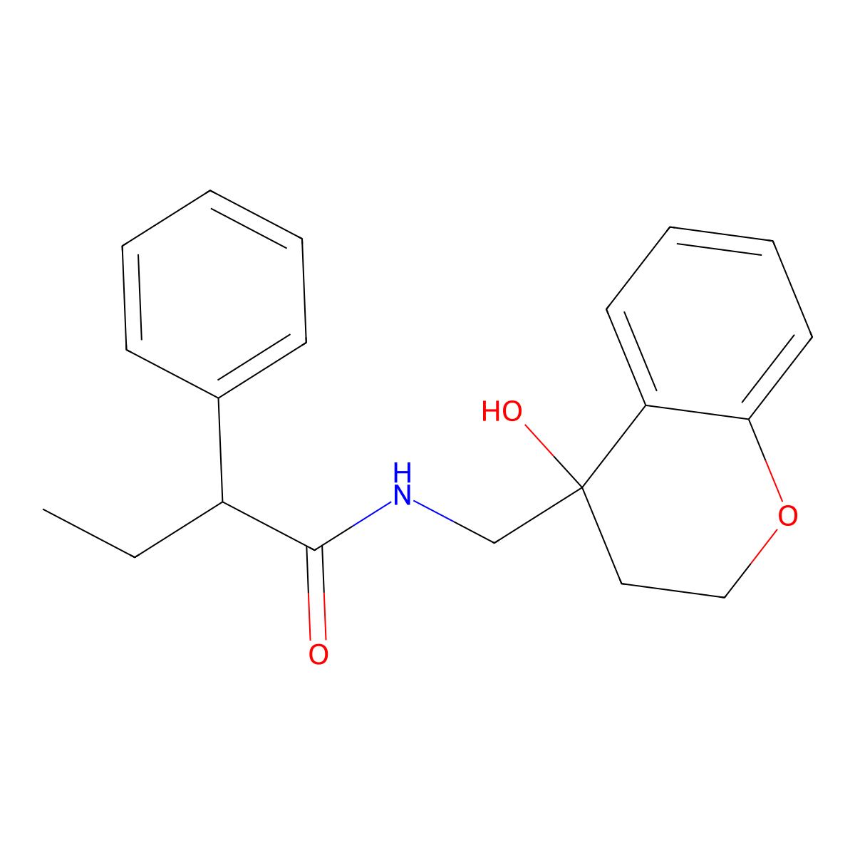 N-((4-hydroxychroman-4-yl)methyl)-2-phenylbutanamide molecular structure, CAS 1421443-22-2