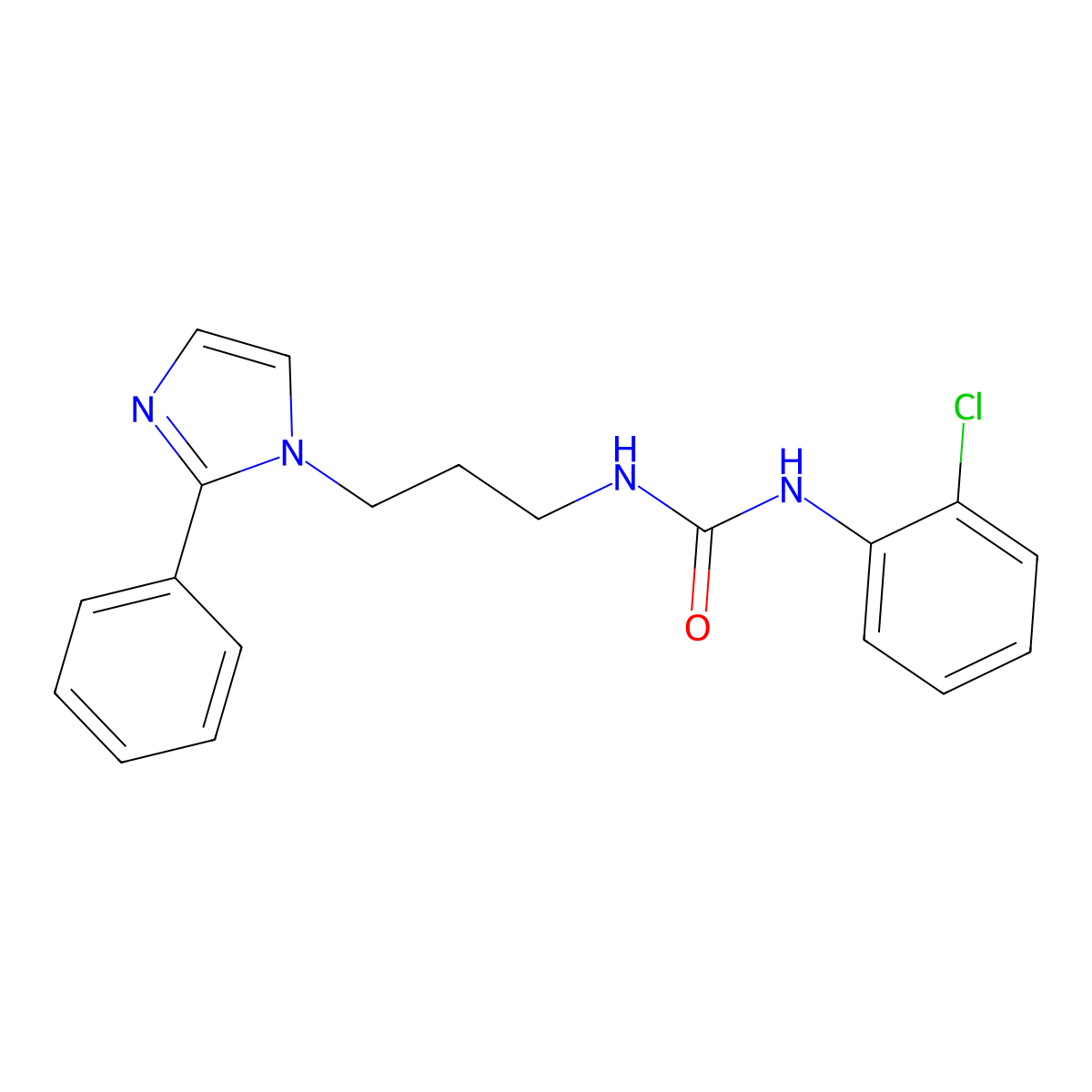 1-(2-chlorophenyl)-3-(3-(2-phenyl-1H-imidazol-1-yl)propyl)urea molecular structure, CAS 1421443-27-7