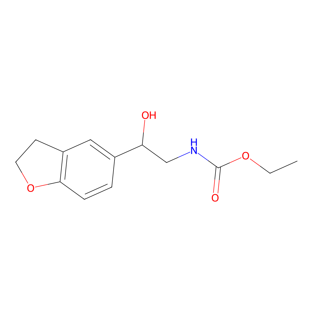 Ethyl (2-(2,3-dihydrobenzofuran-5-yl)-2-hydroxyethyl)carbamate molecular structure, CAS 1421443-40-4