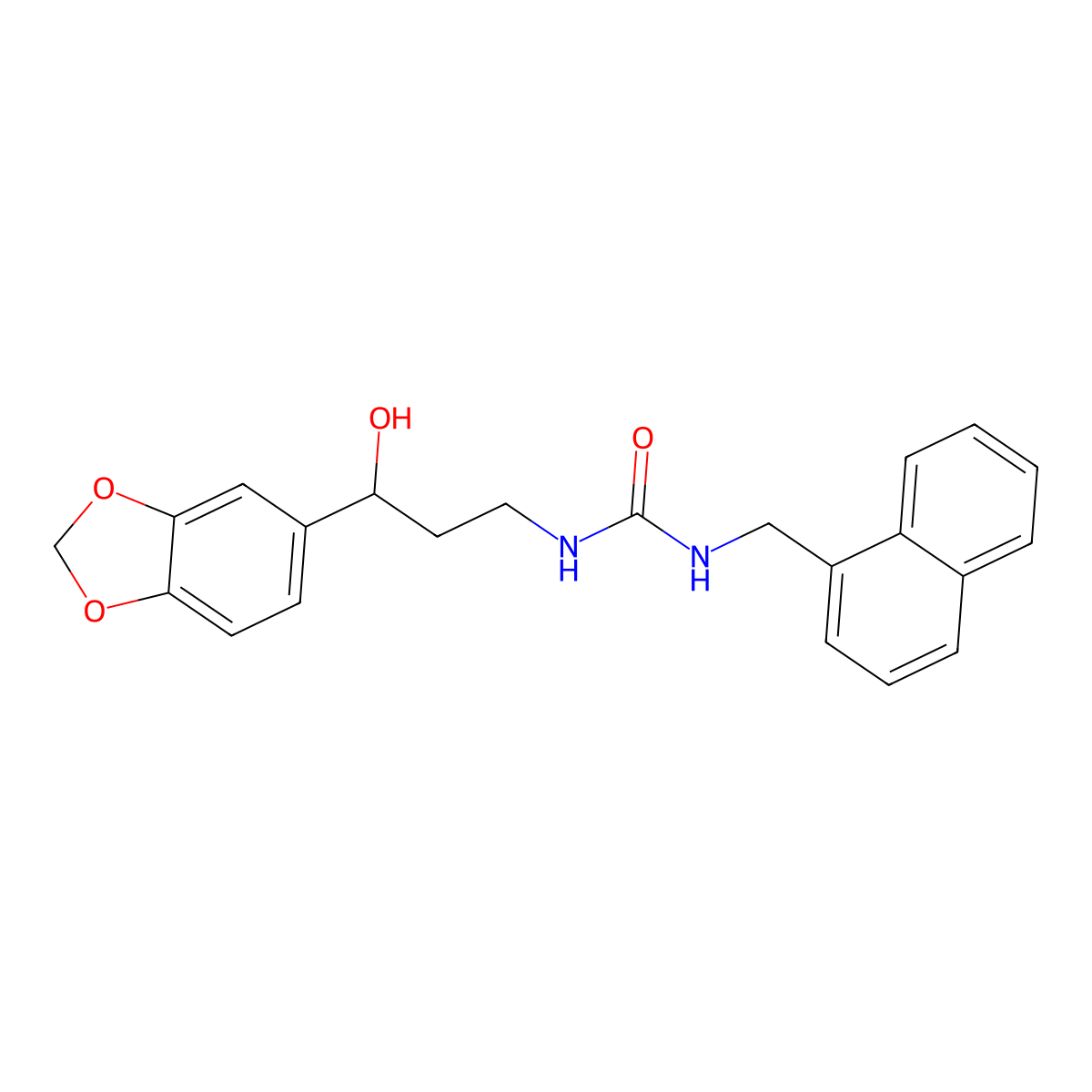 1-(3-(Benzo[d][1,3]dioxol-5-yl)-3-hydroxypropyl)-3-(naphthalen-1-ylmethyl)urea molecular structure, CAS 1421443-41-5