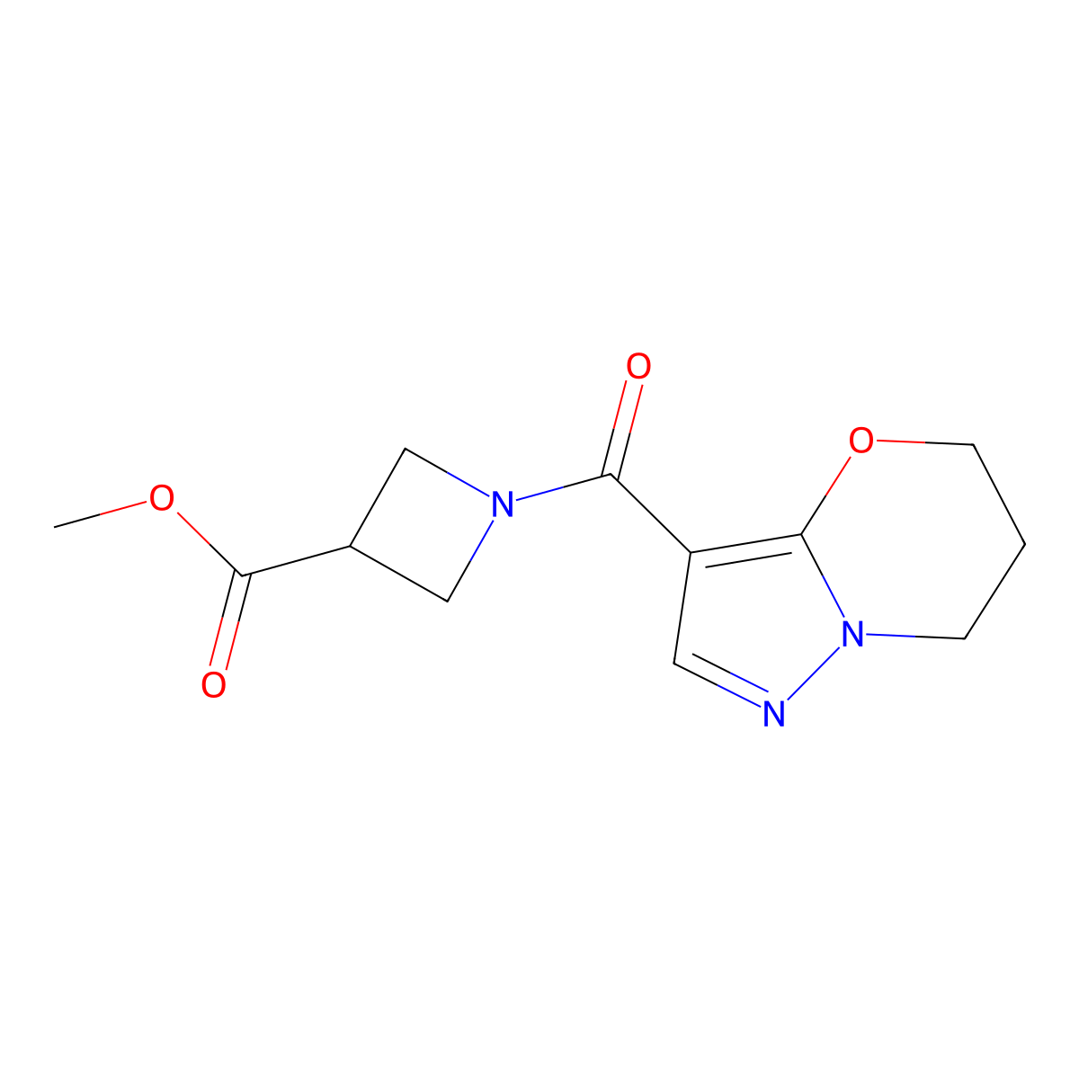 methyl 1-(6,7-dihydro-5H-pyrazolo[5,1-b][1,3]oxazine-3-carbonyl)azetidine-3-carboxylate molecular structure, CAS 1421443-44-8