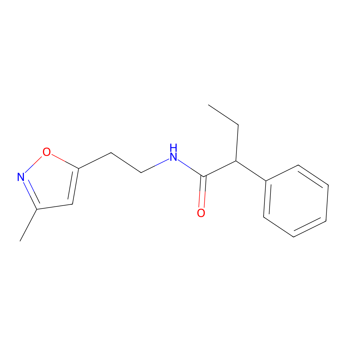 N-(2-(3-methylisoxazol-5-yl)ethyl)-2-phenylbutanamide molecular structure, CAS 1421443-50-6