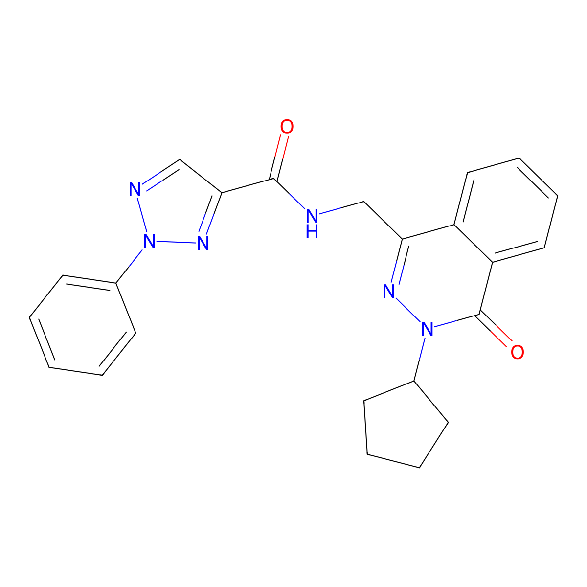 N-((3-cyclopentyl-4-oxo-3,4-dihydrophthalazin-1-yl)methyl)-2-phenyl-2H-1,2,3-triazole-4-carboxamide molecular structure, CAS 1421443-71-1