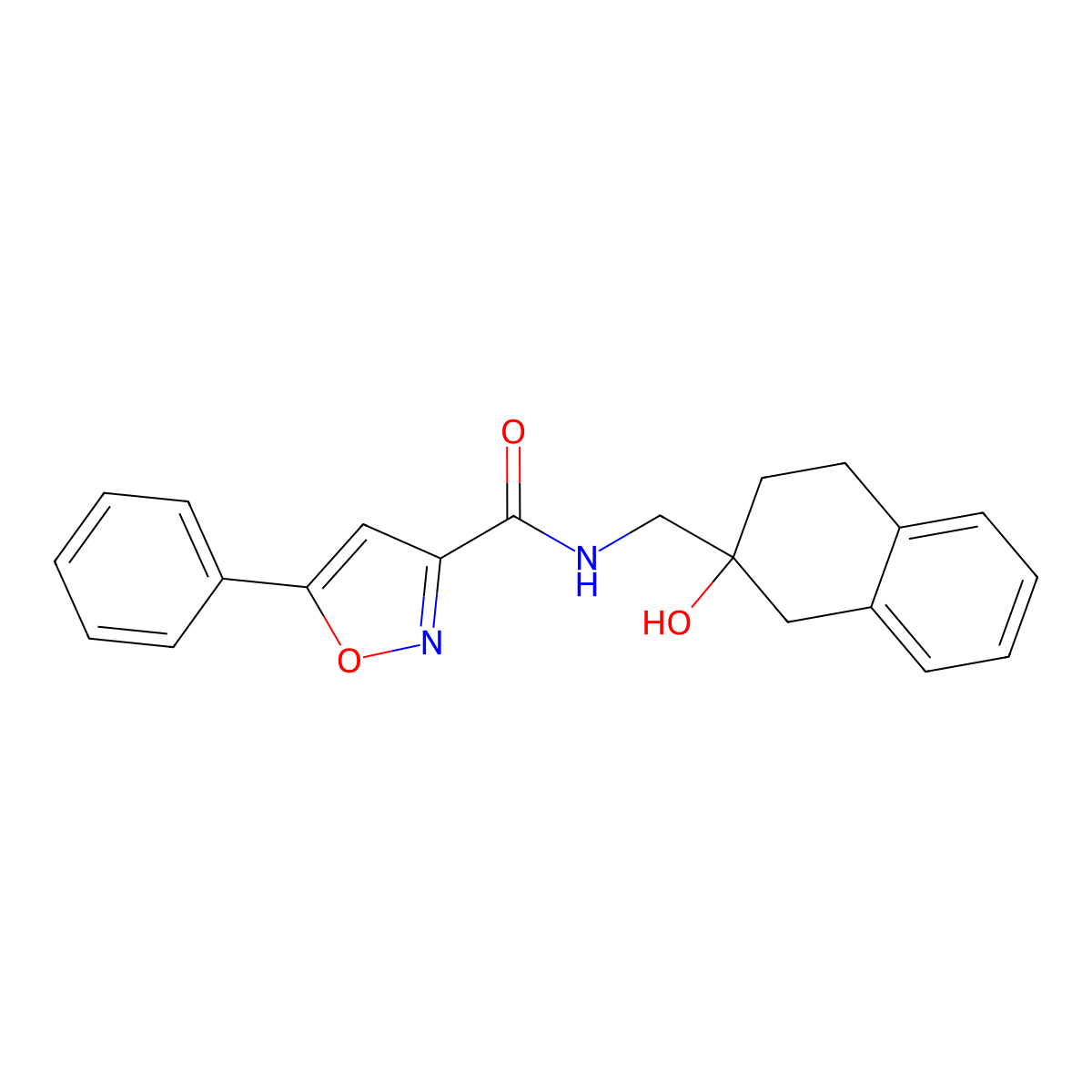 N-((2-hydroxy-1,2,3,4-tetrahydronaphthalen-2-yl)methyl)-5-phenylisoxazole-3-carboxamide molecular structure, CAS 1421443-81-3