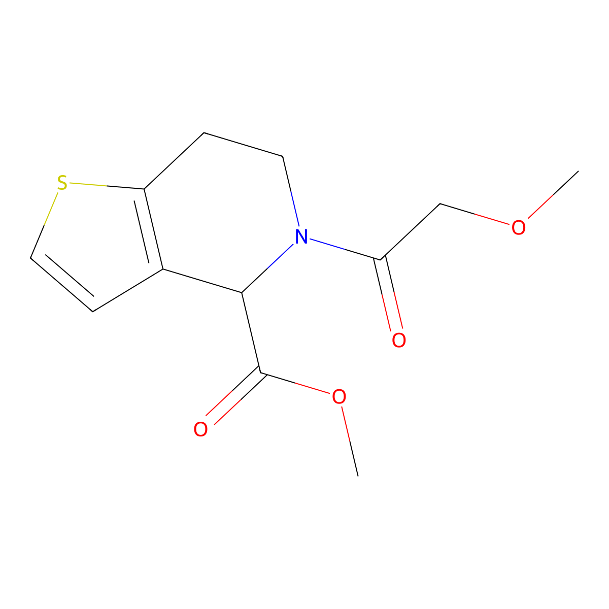 Methyl 5-(2-methoxyacetyl)-4,5,6,7-tetrahydrothieno[3,2-c]pyridine-4-carboxylate molecular structure, CAS 1421443-82-4