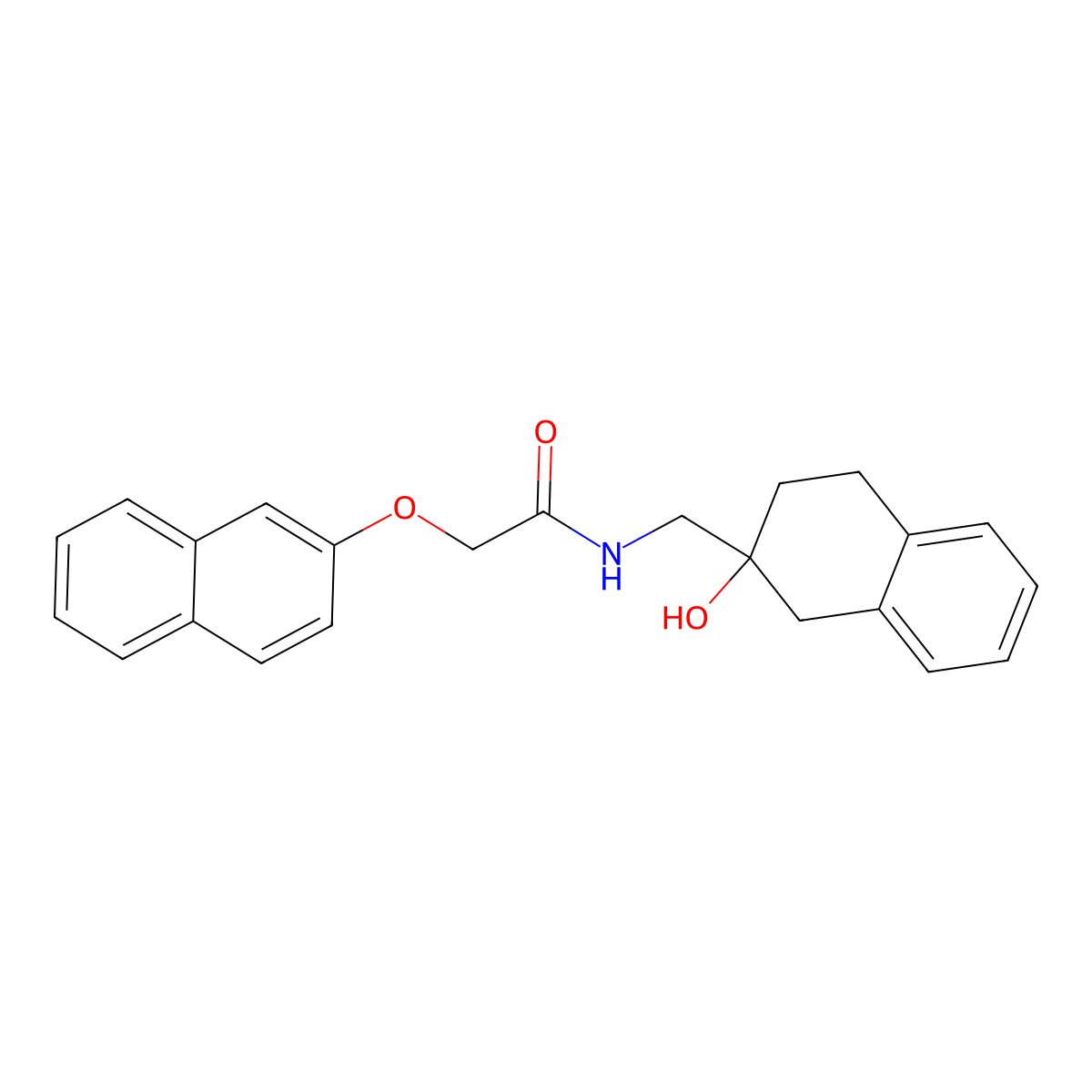 N-[(2-hydroxy-1,2,3,4-tetrahydronaphthalen-2-yl)methyl]-2-(naphthalen-2-yloxy)acetamide molecular structure, CAS 1421443-92-6