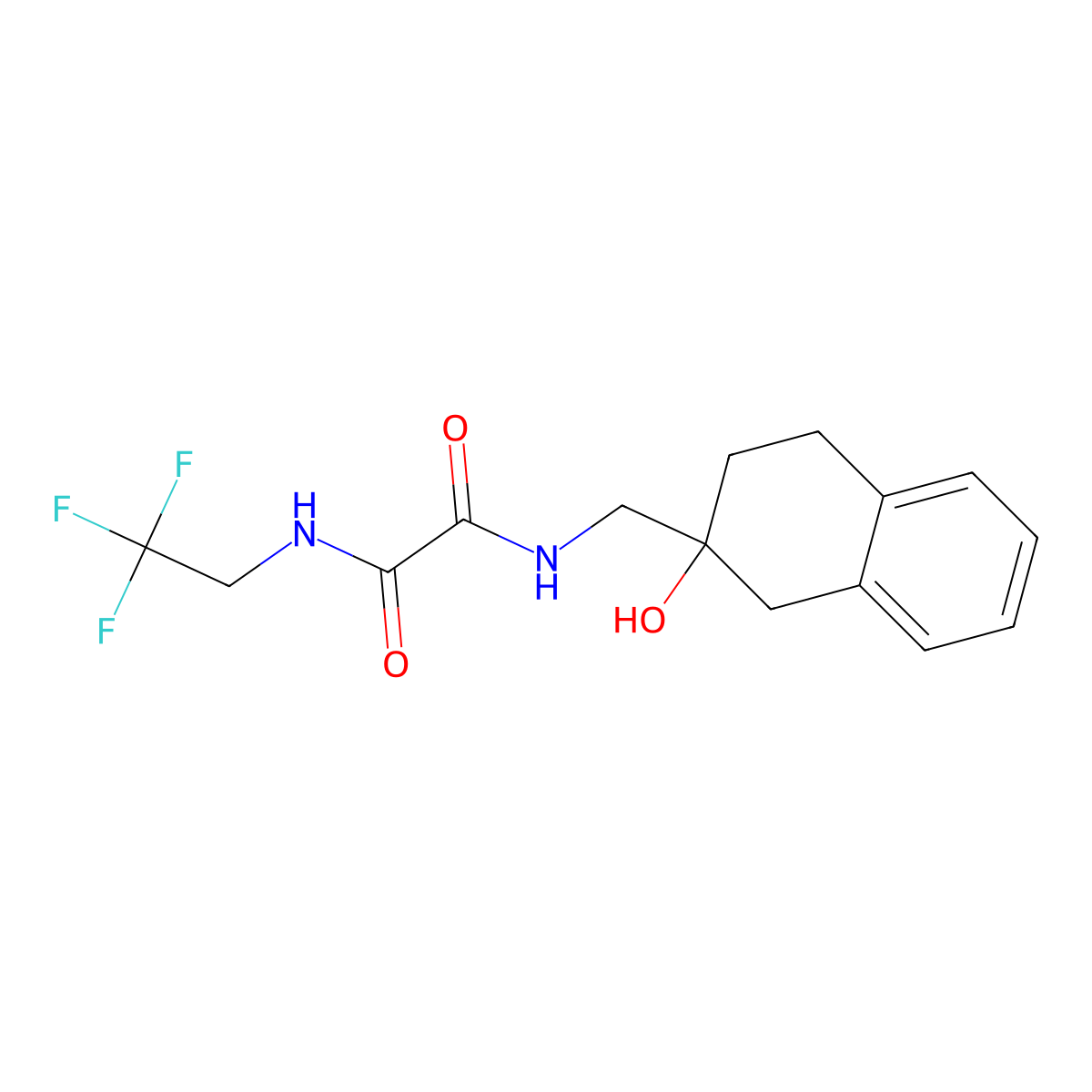 N1-((2-hydroxy-1,2,3,4-tetrahydronaphthalen-2-yl)methyl)-N2-(2,2,2-trifluoroethyl)oxalamide molecular structure, CAS 1421444-21-4
