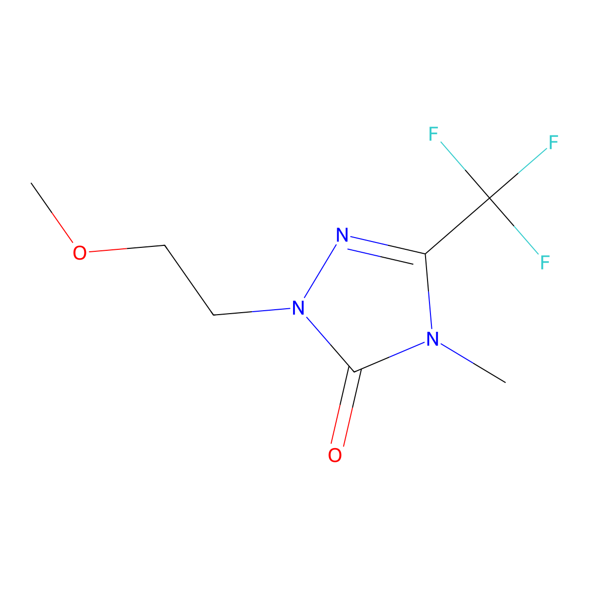 1-(2-methoxyethyl)-4-methyl-3-(trifluoromethyl)-1H-1,2,4-triazol-5(4H)-one molecular structure, CAS 1421444-27-0
