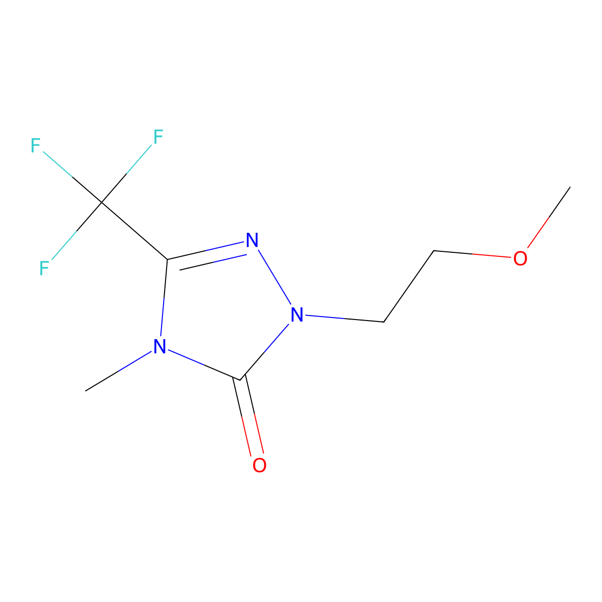 1-(2-methoxyethyl)-4-methyl-3-(trifluoromethyl)-1H-1,2,4-triazol-5(4H)-one molecular structure, CAS 1421444-27-0