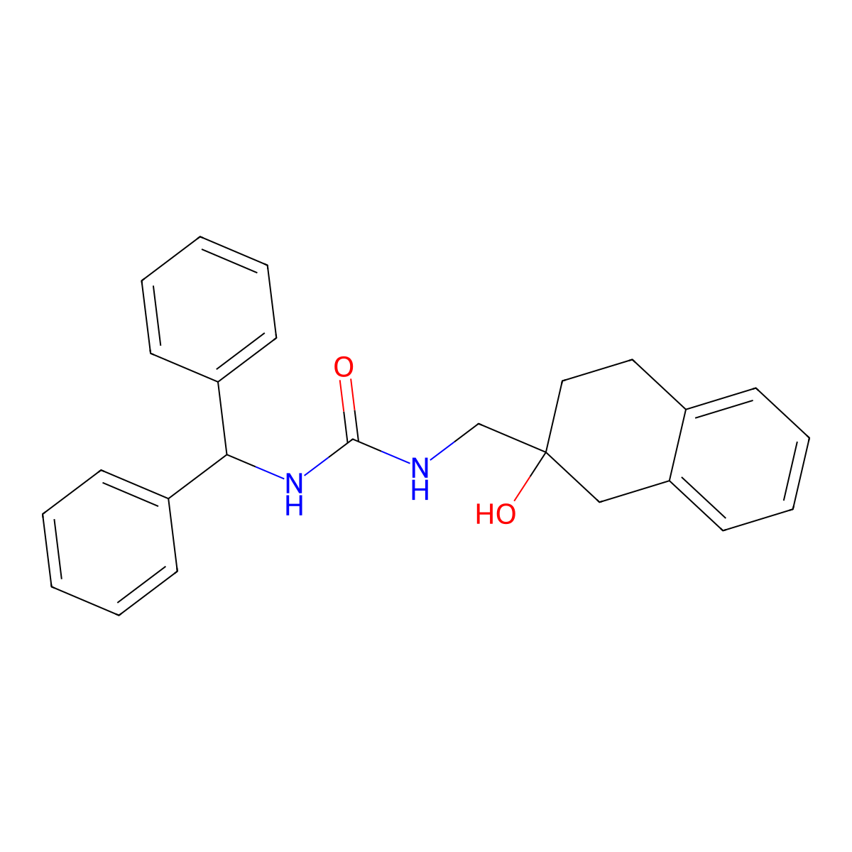 1-Benzhydryl-3-((2-hydroxy-1,2,3,4-tetrahydronaphthalen-2-yl)methyl)urea molecular structure, CAS 1421444-28-1