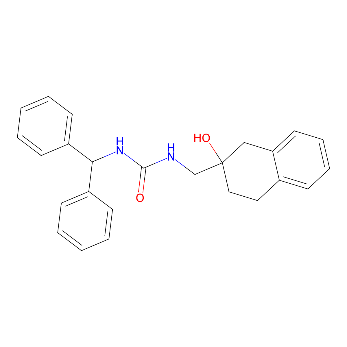 1-Benzhydryl-3-((2-hydroxy-1,2,3,4-tetrahydronaphthalen-2-yl)methyl)urea molecular structure, CAS 1421444-28-1
