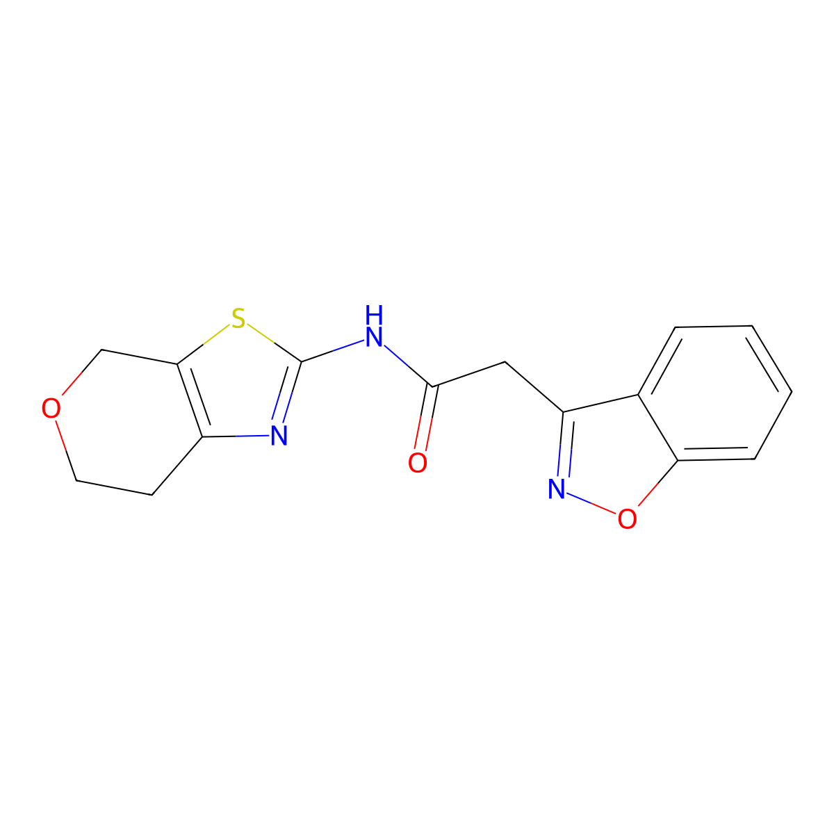 2-(benzo[d]isoxazol-3-yl)-N-(6,7-dihydro-4H-pyrano[4,3-d]thiazol-2-yl)acetamide molecular structure, CAS 1421444-35-0