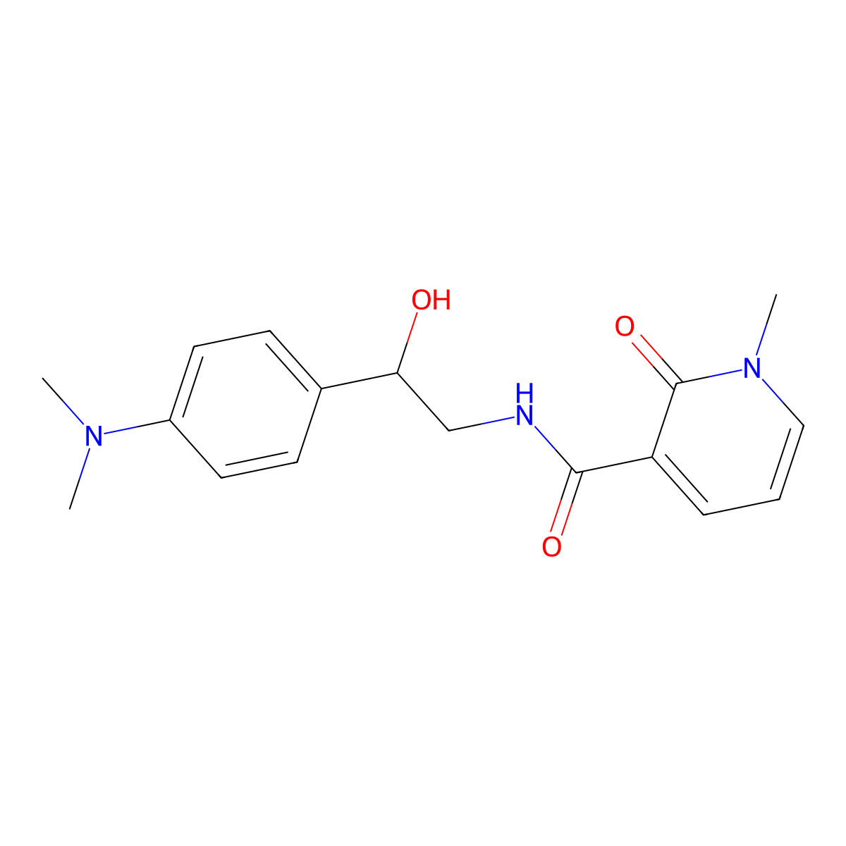 N-{2-[4-(dimethylamino)phenyl]-2-hydroxyethyl}-1-methyl-2-oxo-1,2-dihydropyridine-3-carboxamide molecular structure, CAS 1421444-36-1