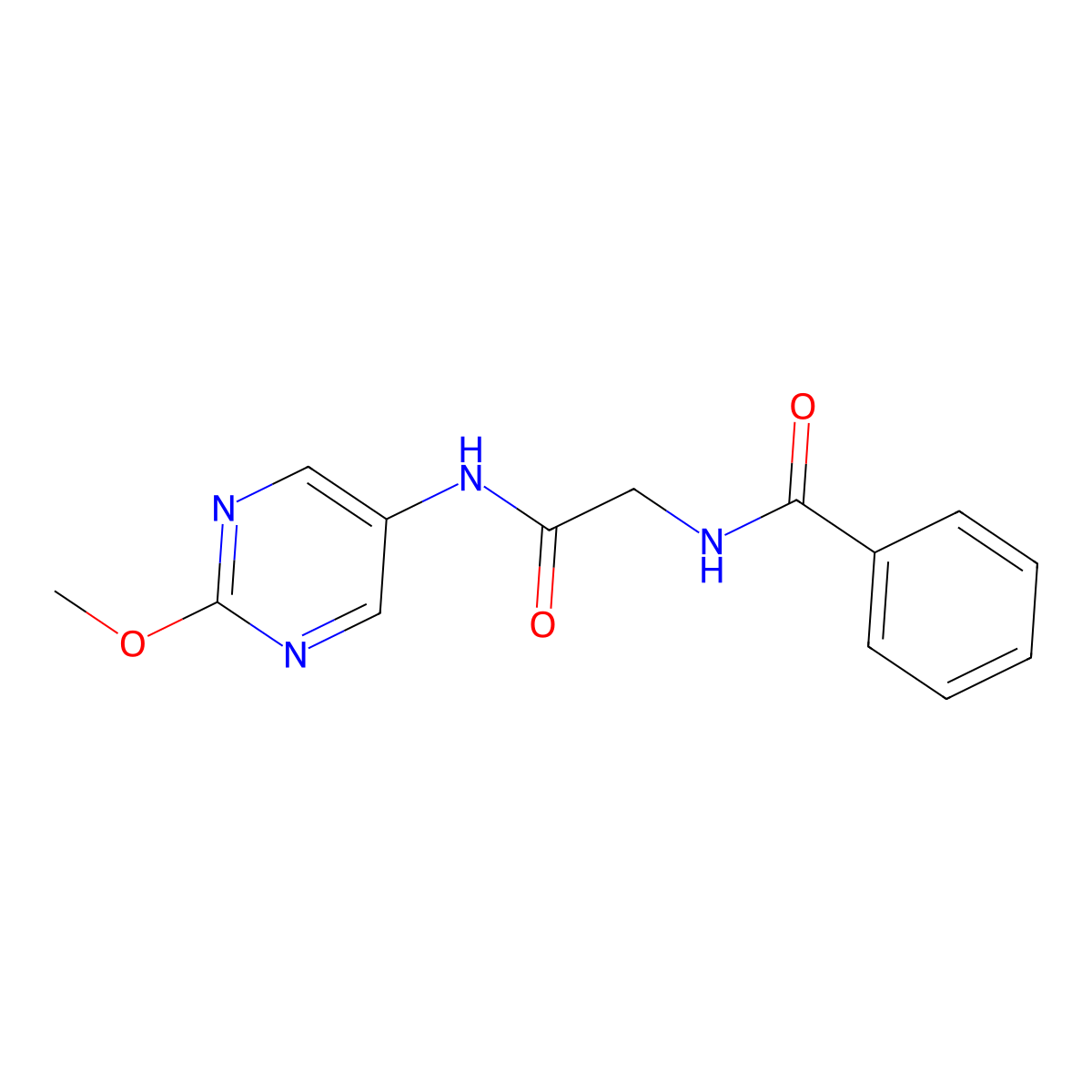 N-(2-((2-methoxypyrimidin-5-yl)amino)-2-oxoethyl)benzamide molecular structure, CAS 1421444-37-2