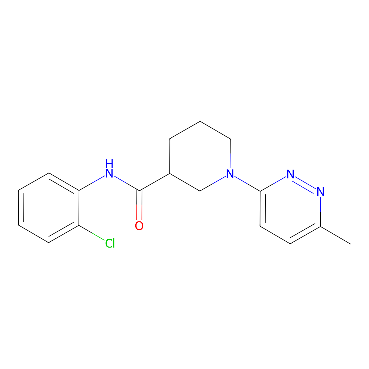 N-(2-chlorophenyl)-1-(6-methylpyridazin-3-yl)piperidine-3-carboxamide molecular structure, CAS 1421444-42-9