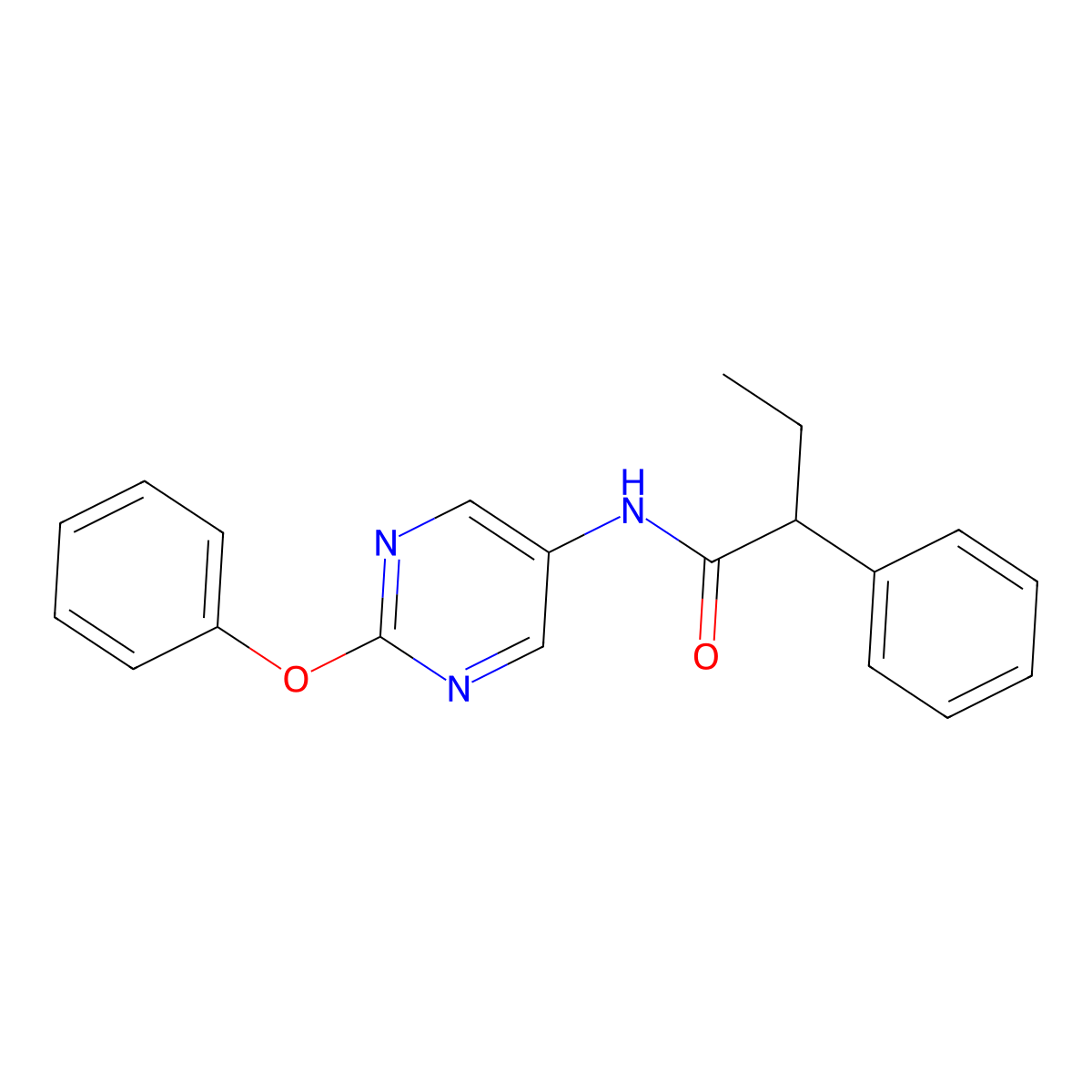 N-(2-phenoxypyrimidin-5-yl)-2-phenylbutanamide molecular structure, CAS 1421444-50-9