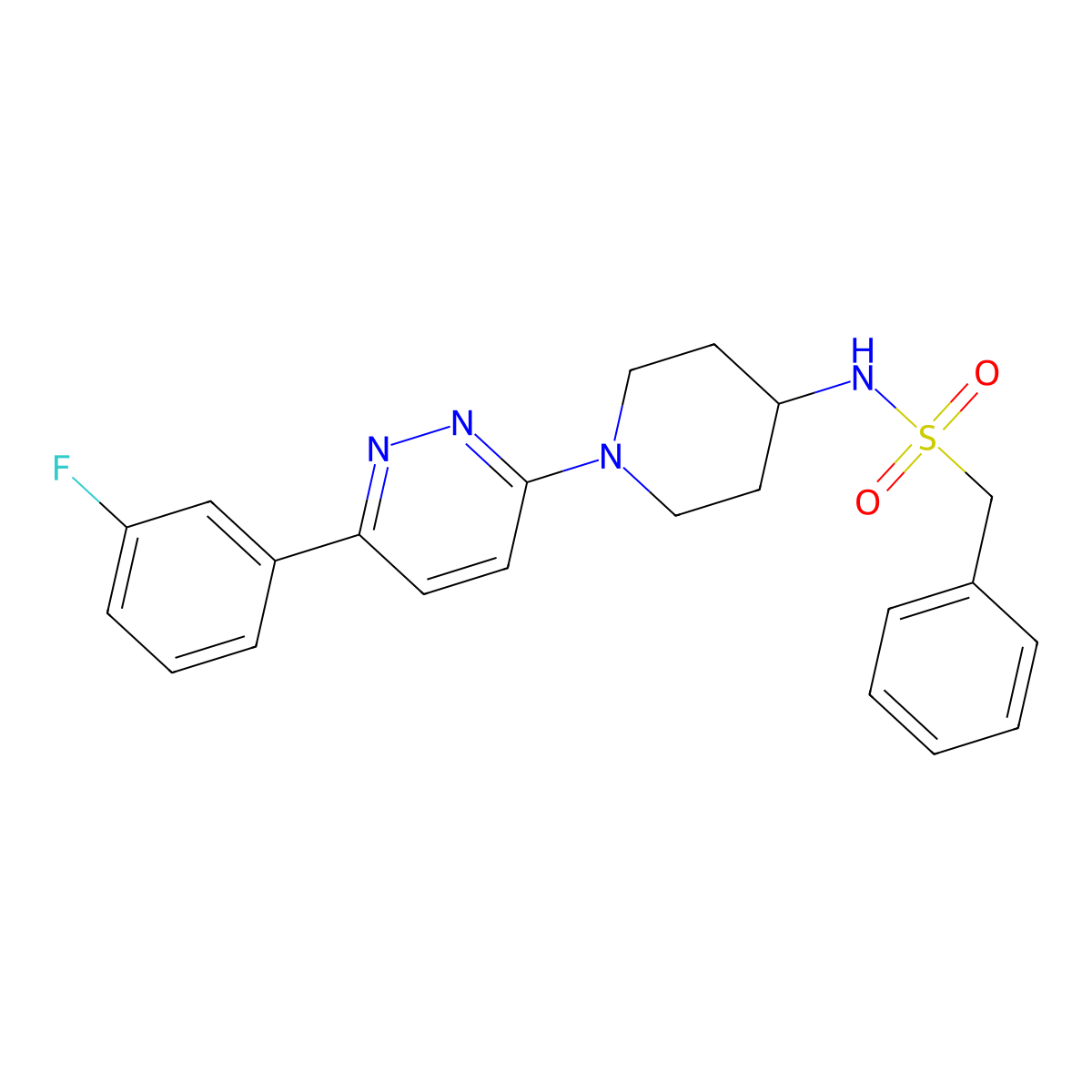 N-{1-[6-(3-fluorophenyl)pyridazin-3-yl]piperidin-4-yl}-1-phenylmethanesulfonamide molecular structure, CAS 1421444-56-5