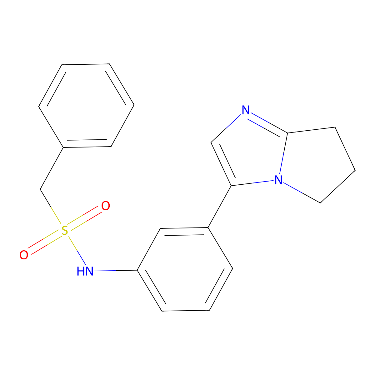 N-(3-(6,7-dihydro-5H-pyrrolo[1,2-a]imidazol-3-yl)phenyl)-1-phenylmethanesulfonamide molecular structure, CAS 1421444-60-1